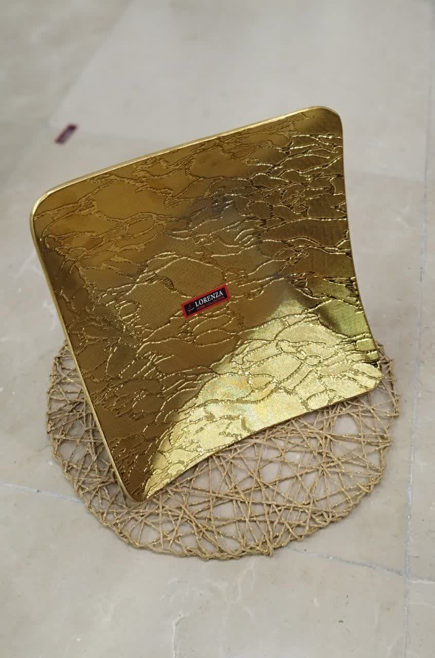 میوه خوری مربعی پایه دار طلایی