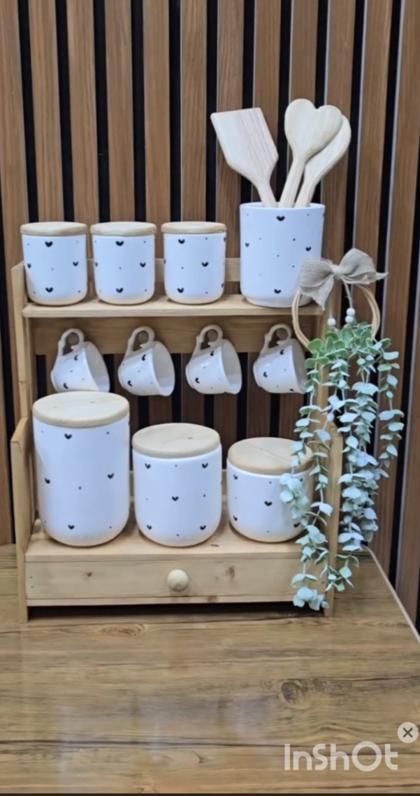 بانکه سرامیکی 3 تایی ادویه ای قلبی