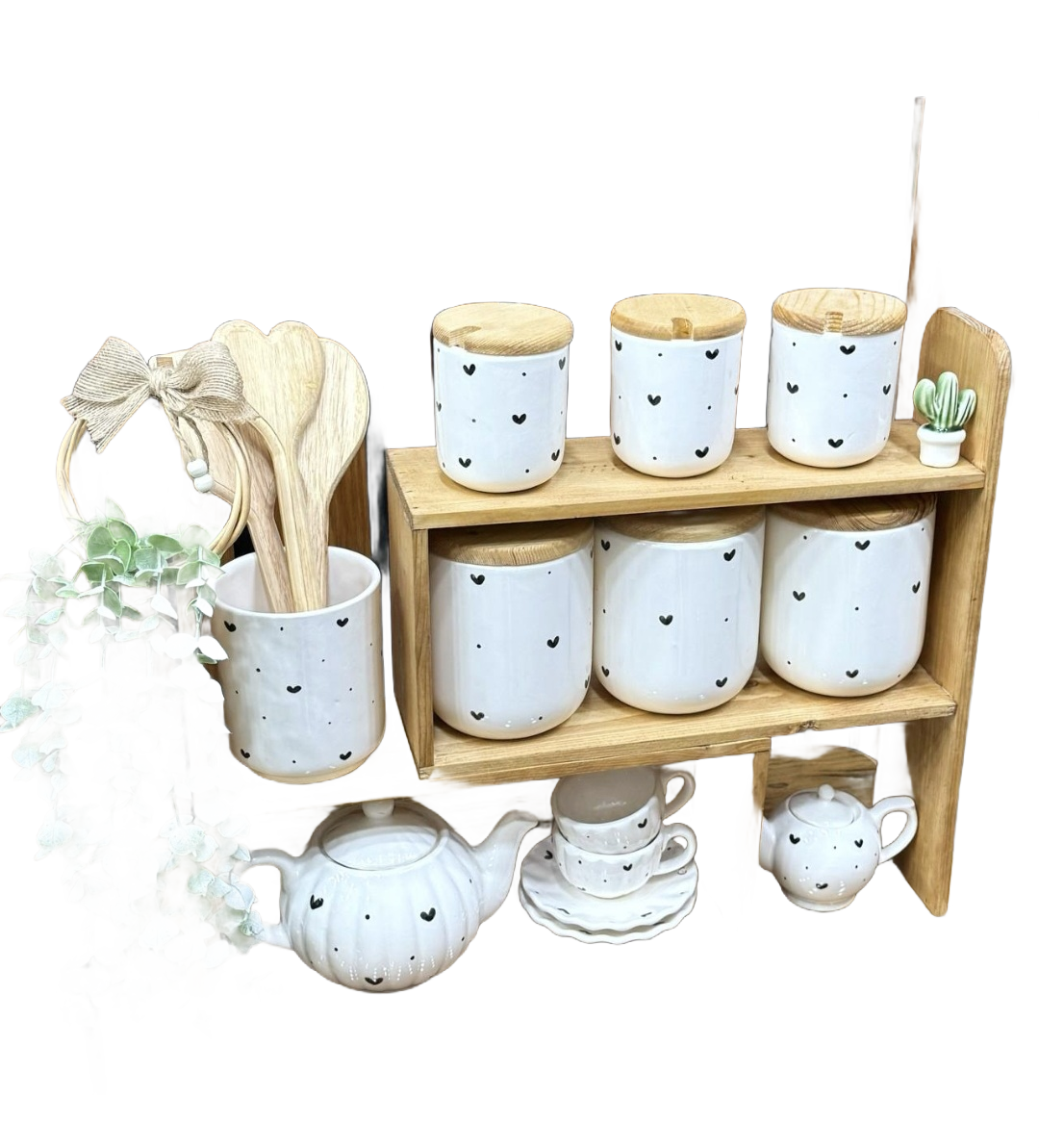 بانکه سرامیکی 3 تایی ادویه ای قلبی