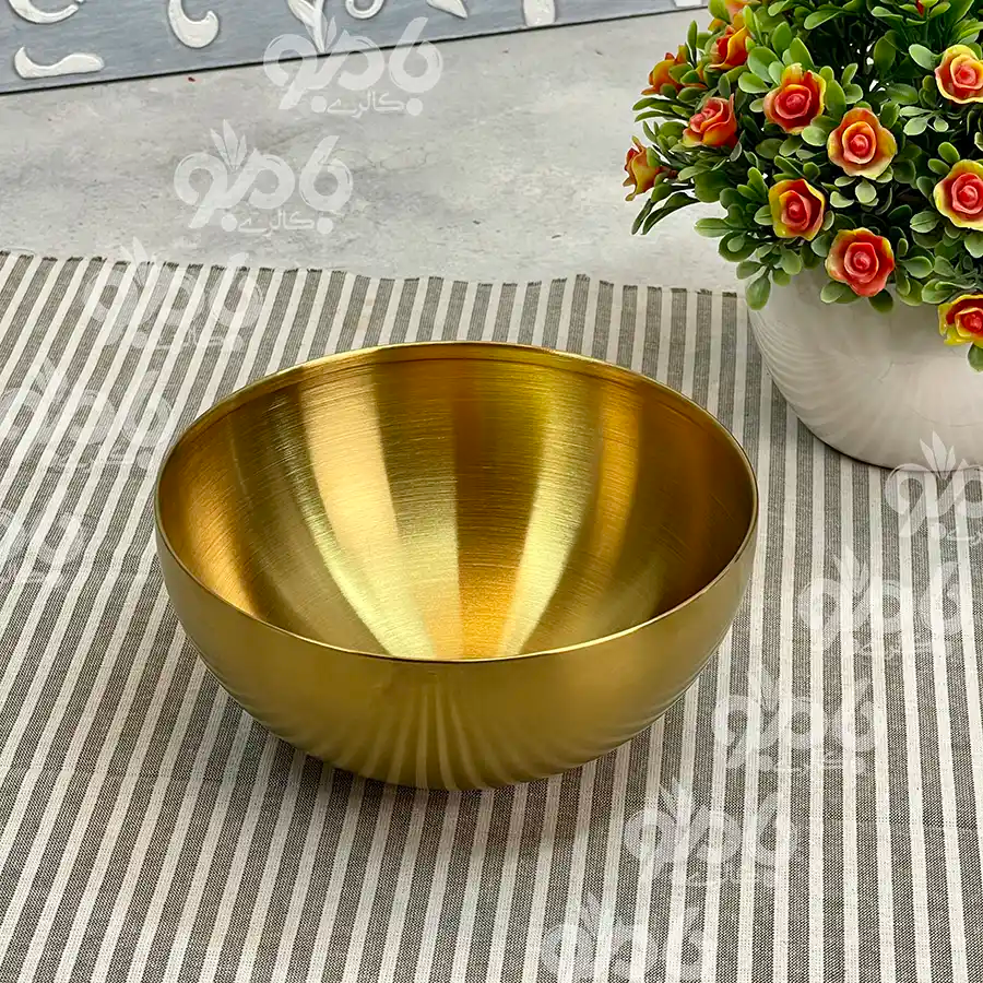 کاسه استیل طلایی سایز 20 فروشگاه ماهلین هوم